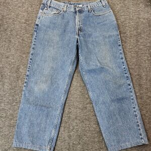 Levi's Relaxed Fit Straight Jeans Med. Blue Denim Cotton Men's Classic 36x31